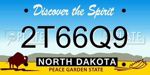 2T66Q9 North Dakota License Plate