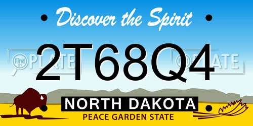 2T68Q4 North Dakota License Plate