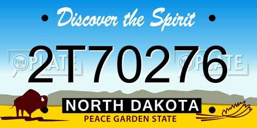 2T70276 North Dakota License Plate
