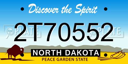 2T70552 North Dakota License Plate
