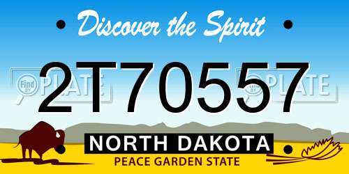 2T70557 North Dakota License Plate