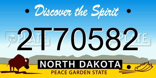 2T70582 North Dakota License Plate
