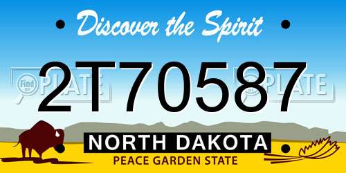 2T70587 North Dakota License Plate