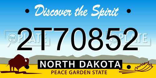 2T70852 North Dakota License Plate