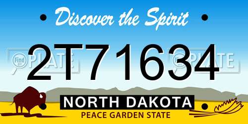2T71634 North Dakota License Plate