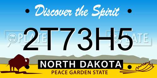 2T73H5 North Dakota License Plate