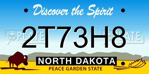 2T73H8 North Dakota License Plate