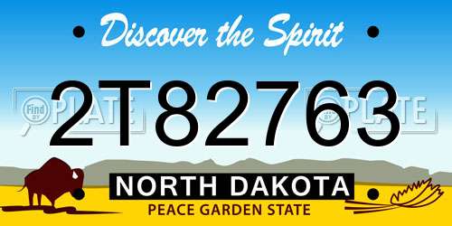 2T82763 North Dakota License Plate