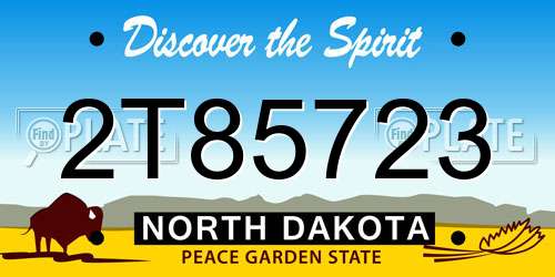 2T85723 North Dakota License Plate