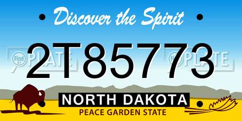 2T85773 North Dakota License Plate