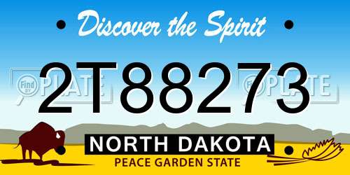 2T88273 North Dakota License Plate