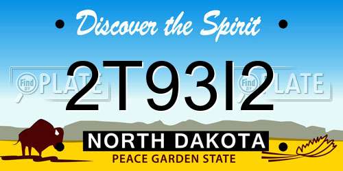 2T93I2 North Dakota License Plate