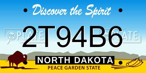 2T94B6 North Dakota License Plate