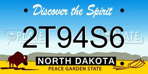 2T94S6 North Dakota License Plate