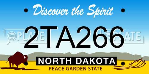 2TA266 North Dakota License Plate
