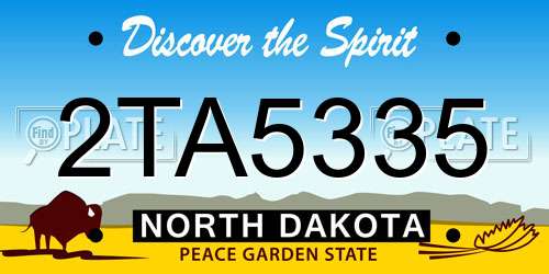 2TA5335 North Dakota License Plate