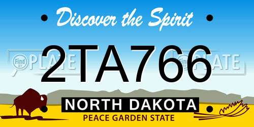 2TA766 North Dakota License Plate