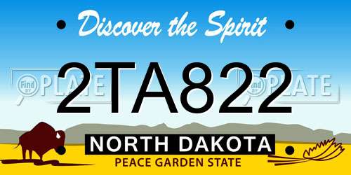 2TA822 North Dakota License Plate