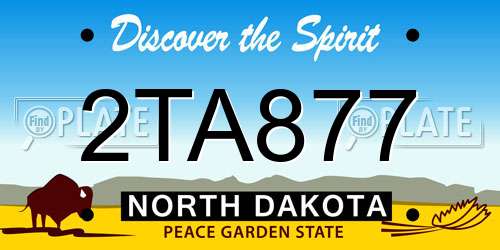 2TA877 North Dakota License Plate
