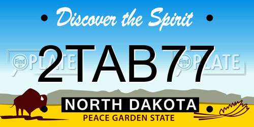 2TAB77 North Dakota License Plate