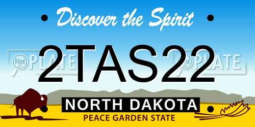 2TAS22 North Dakota License Plate