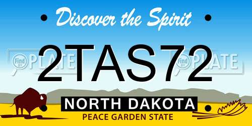 2TAS72 North Dakota License Plate