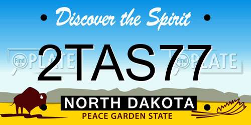2TAS77 North Dakota License Plate