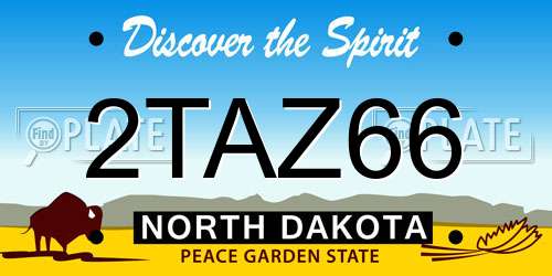 2TAZ66 North Dakota License Plate