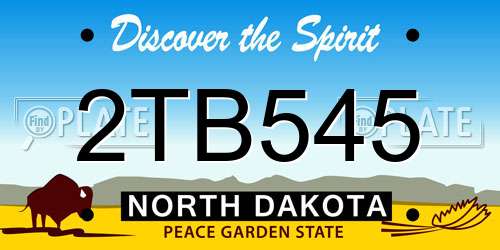 2TB545 North Dakota License Plate