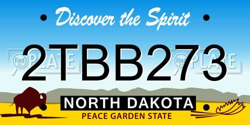 2TBB273 North Dakota License Plate