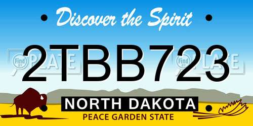 2TBB723 North Dakota License Plate