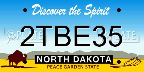 2TBE35 North Dakota License Plate