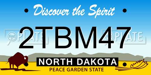 2TBM47 North Dakota License Plate