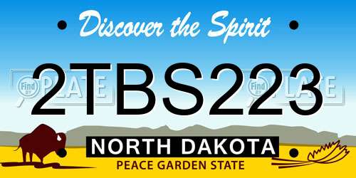 2TBS223 North Dakota License Plate