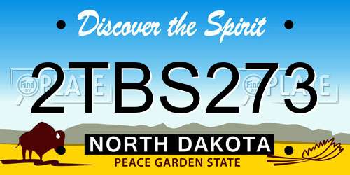 2TBS273 North Dakota License Plate