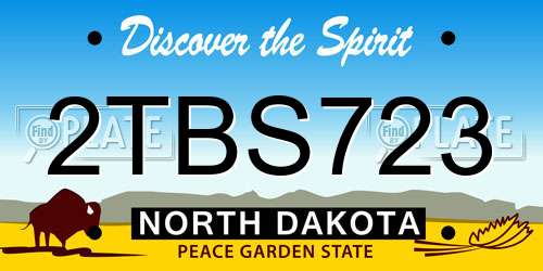 2TBS723 North Dakota License Plate