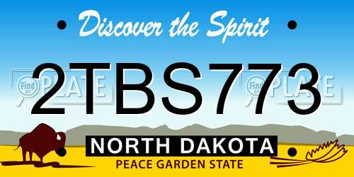 2TBS773 North Dakota License Plate
