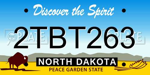 2TBT263 North Dakota License Plate