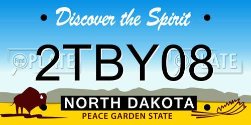 2TBY08 North Dakota License Plate