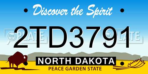 2TD3791 North Dakota License Plate