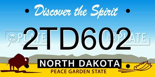 2TD602 North Dakota License Plate