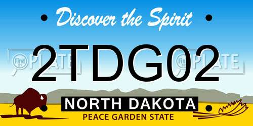 2TDG02 North Dakota License Plate