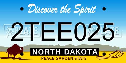 2TEE025 North Dakota License Plate
