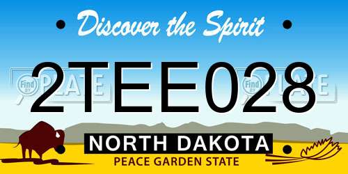 2TEE028 North Dakota License Plate