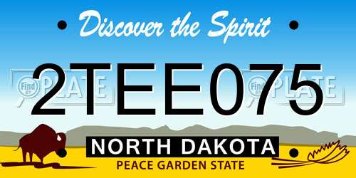 2TEE075 North Dakota License Plate