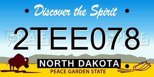 2TEE078 North Dakota License Plate