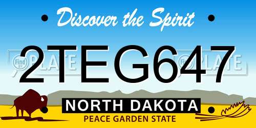 2TEG647 North Dakota License Plate