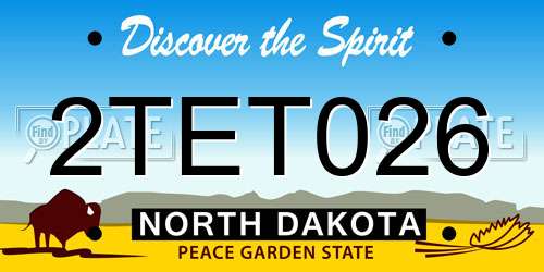 2TET026 North Dakota License Plate