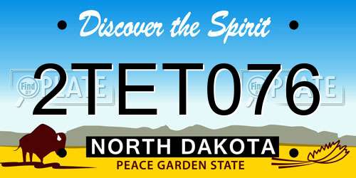 2TET076 North Dakota License Plate