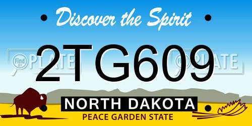 2TG609 North Dakota License Plate